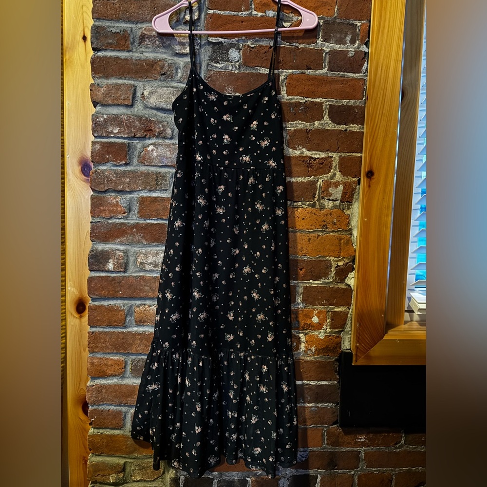 Floral Black Midi Dress Whimsygoth, no comments - size medium